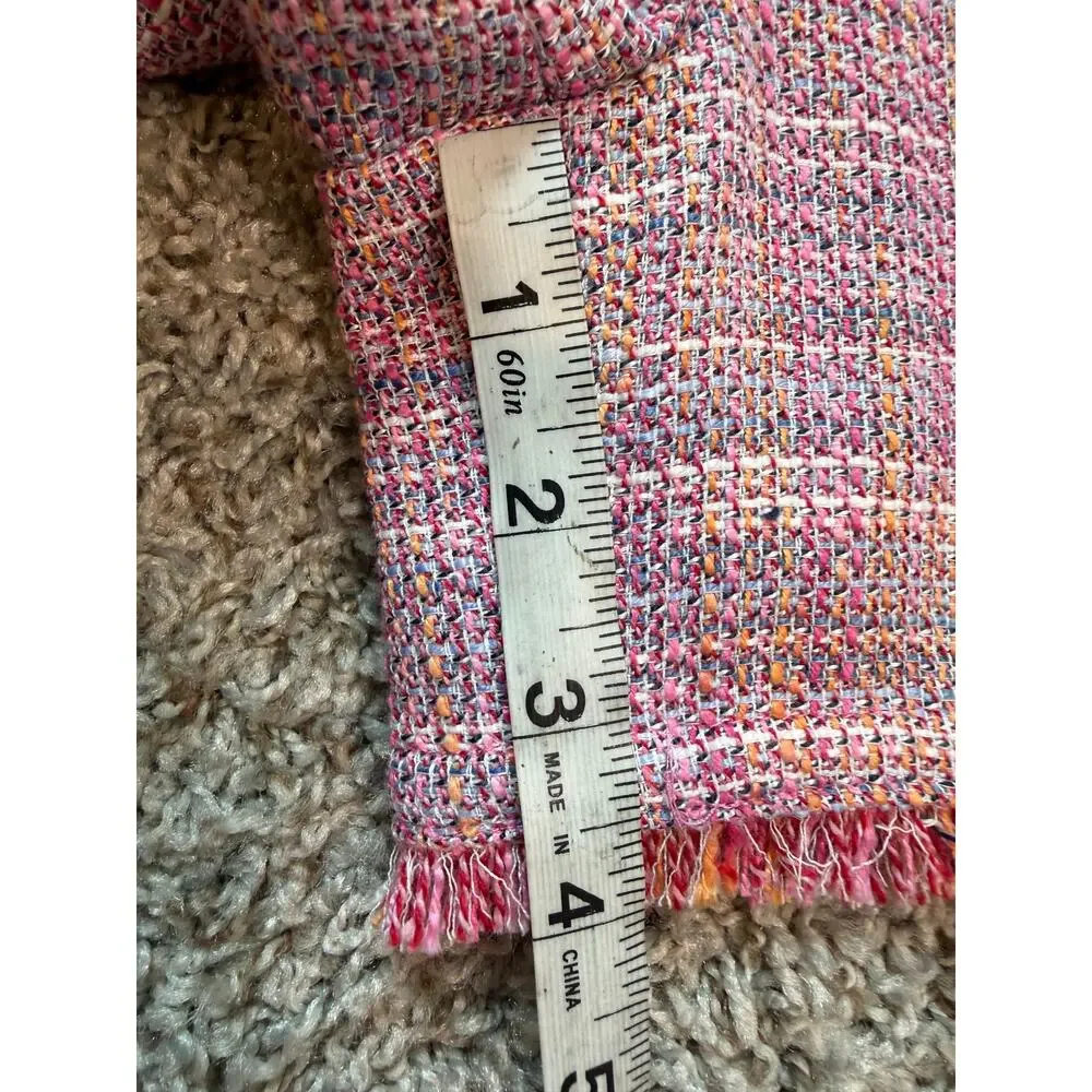 Brooks Brothers Kids Pink Multi Tweed Fringe Blazer & Shorts Suit Set Size 16